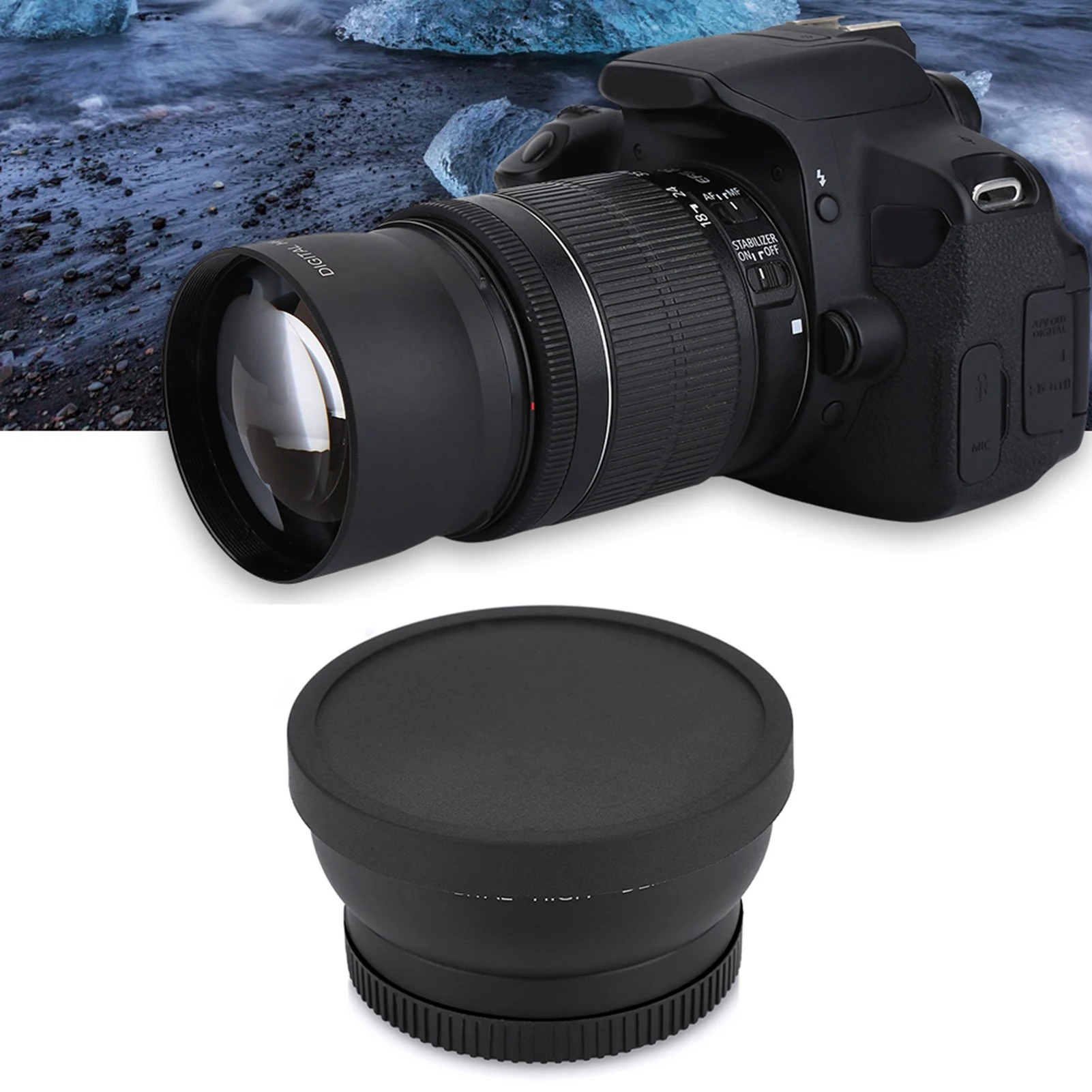 Wide Angle Lens 52mm 0.45X Wide Angle  Conversion Macro Lens for DSLRS and Digital Cameras Macro Lens