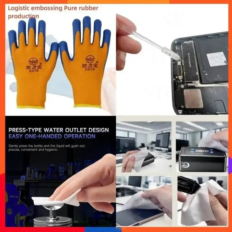 Professional PCB Cleaning Set Non Magnetic Pure Rubber Tacky Gel Sticky Cleaning Wand Dust Cloth for PS5 Laptop Phone Repairs