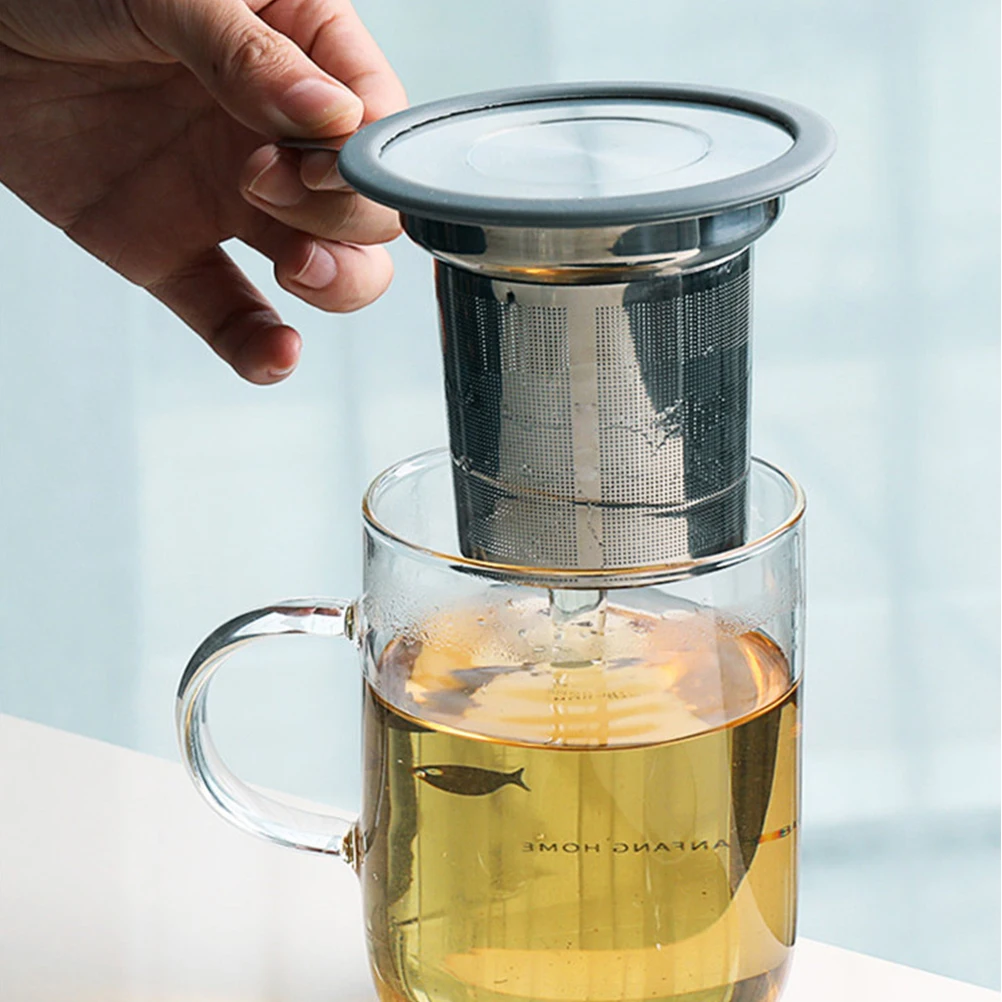 

Заварочный фильтр из нержавеющей стали с мелкой сеткой и крышкой, термостойкий фильтр для легкого заваривания без грязи, сетчатый фильтр с подставкой