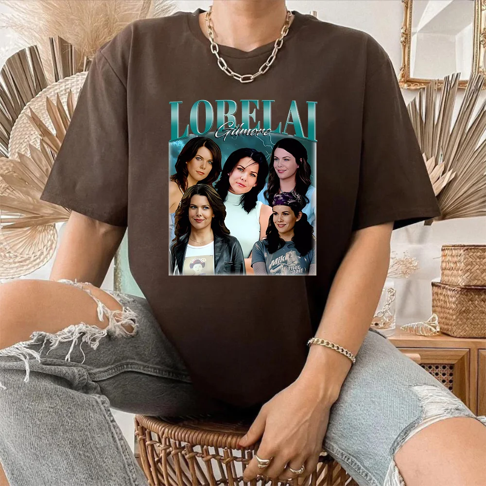 Lorelai gilmore-女の子のTシャツ,男性のTシャツ,レトロスター,透かし彫りのコーヒートップ,ファン限定,ギフト