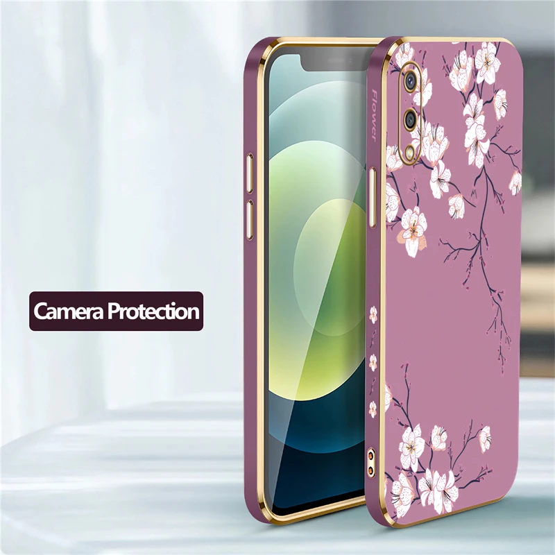 A05 Flowers Phone Case For Samsung Galaxy A02 A01 A02S A03 CORE A04E A10 A12 A11 A13 Soft Plating Shockproof Silicone Cover