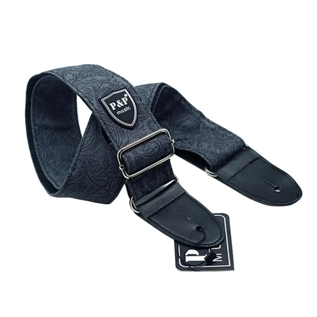 Gitaarband Verstelbare verbreding Verdikking Denim Katoen Gitaarriemen voor elektrische gitaar Bas Ukelele Gitaaraccessoires