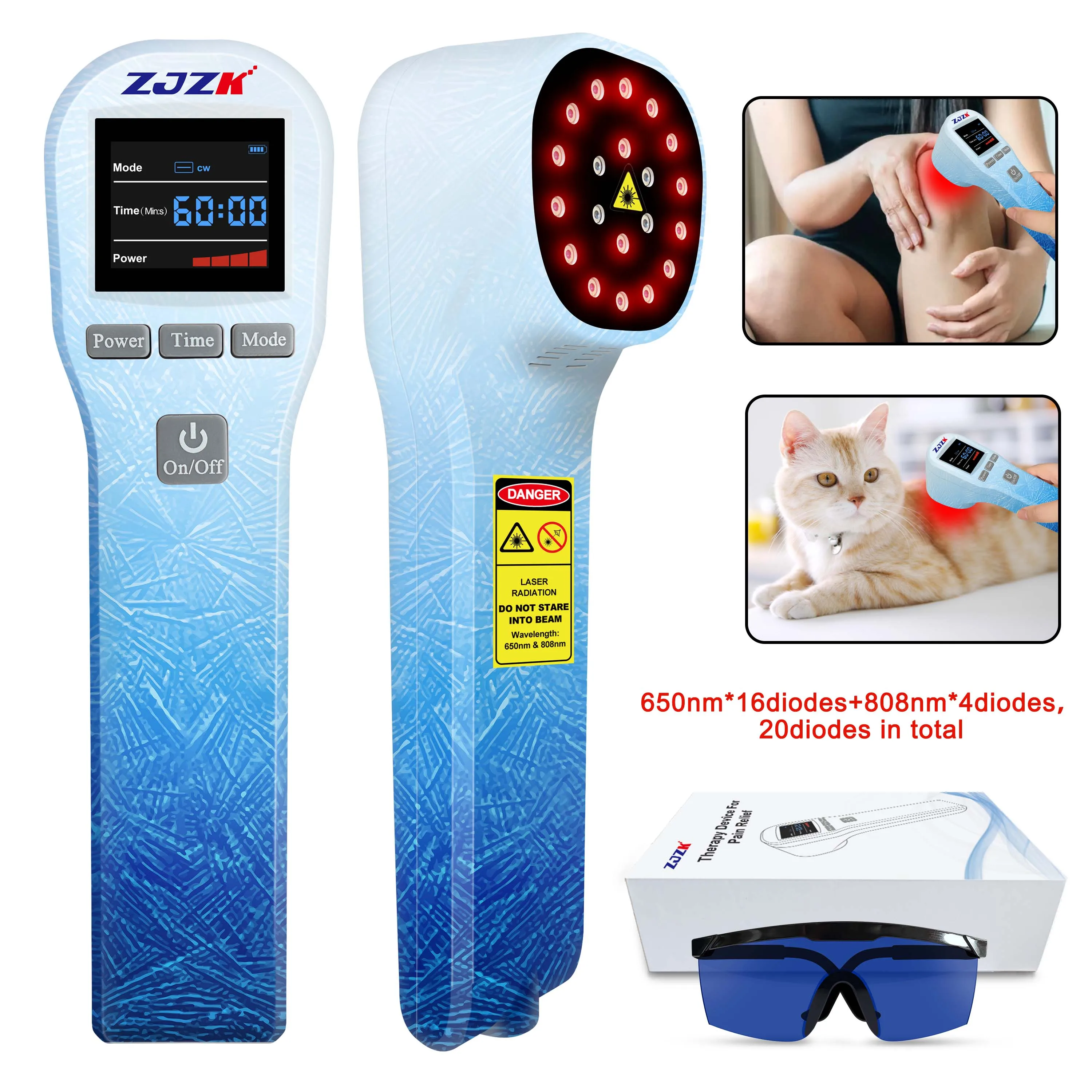 

ZJZK 880mW Cold Laser Hilt Therapy Horse For Shoulder Injury 650nmX16Diodes+808nmX4Diodes Temporomandibular Joint (Tmj) Sprain