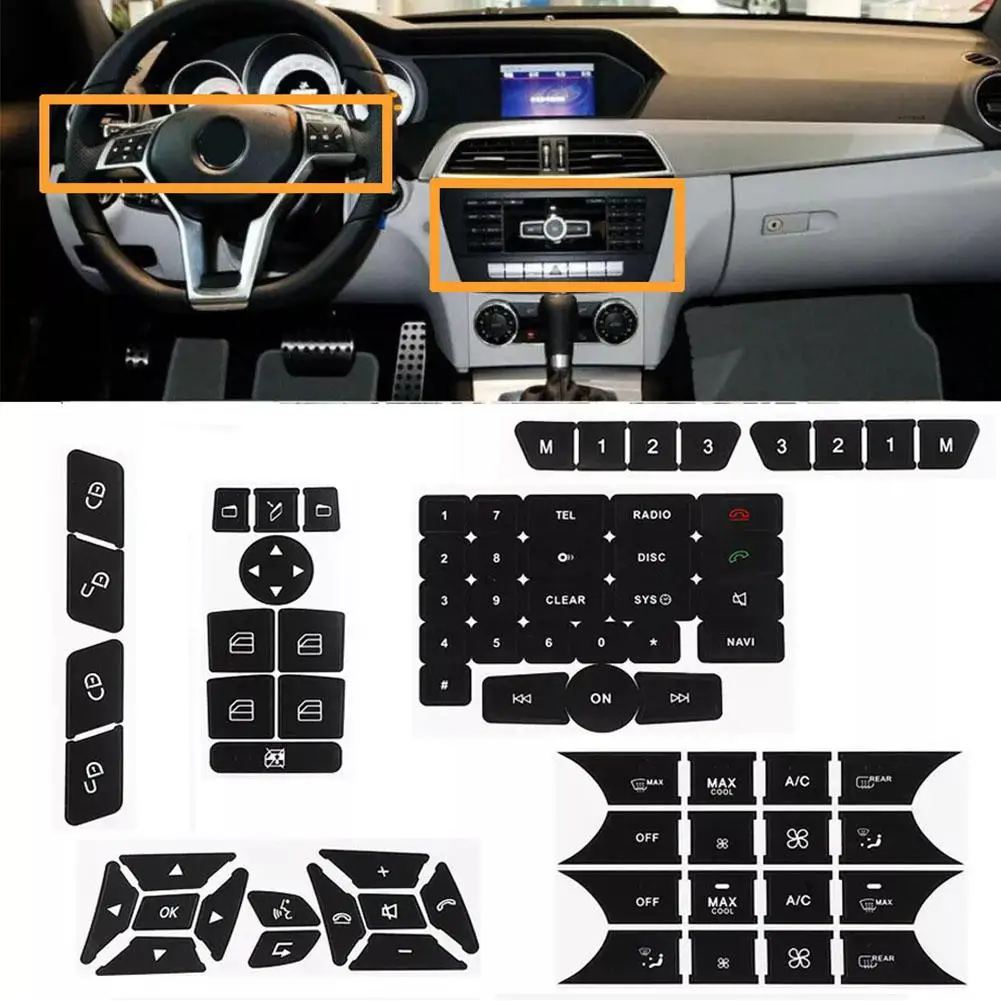 

PVC Interior Car SwitchKnob Button Repair Decal Sticker For W204 S204 C204 R172 W218 W212 C207 A207 R231 W176 W246 X204 N E G1J9