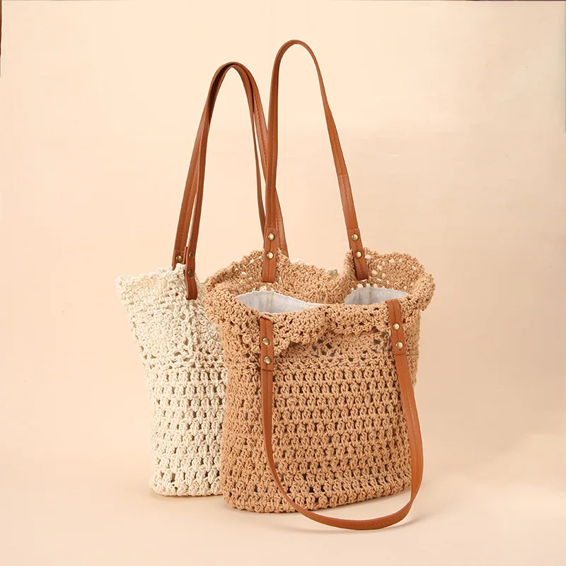 

GOYN Summer Women's Tote Handbag Large Capacity Crochet Beach Bag Lightweight Weaving Travel Commuting Shopping Shoulder Bag