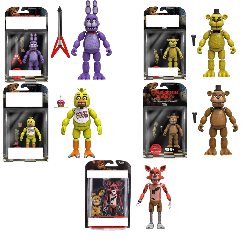 FNAF Figures Freddy Bonnie Foxy Chica Fazbear Bear Action Figure PVC Collection Nightmare Fredbear Balloon Boy Dolls Model