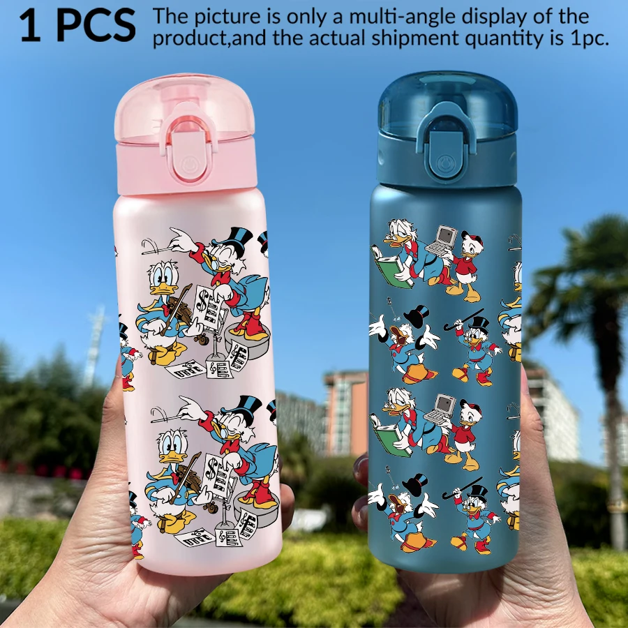 1 szt. Disney Donald Duck, wzór z rodziną Disneya, plastikowa butelka na wodę 770 ml, bidon sportowy na zewnątrz, prezent urodzinowy/na powrót do szkoły