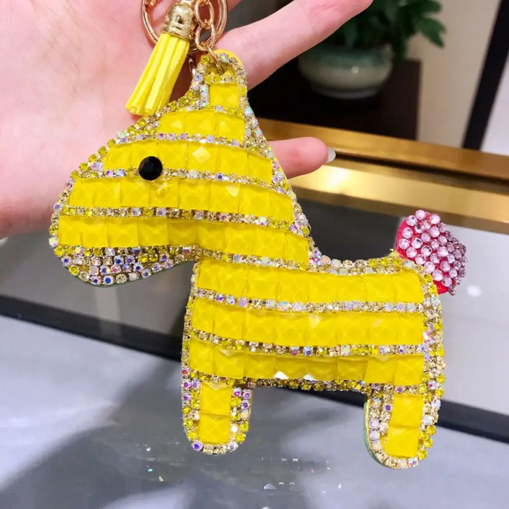 Portable South Korea Bore Pony Keychain Creative Fashionable Car Key Ring Cute Cartoon Bag Pendant Gift