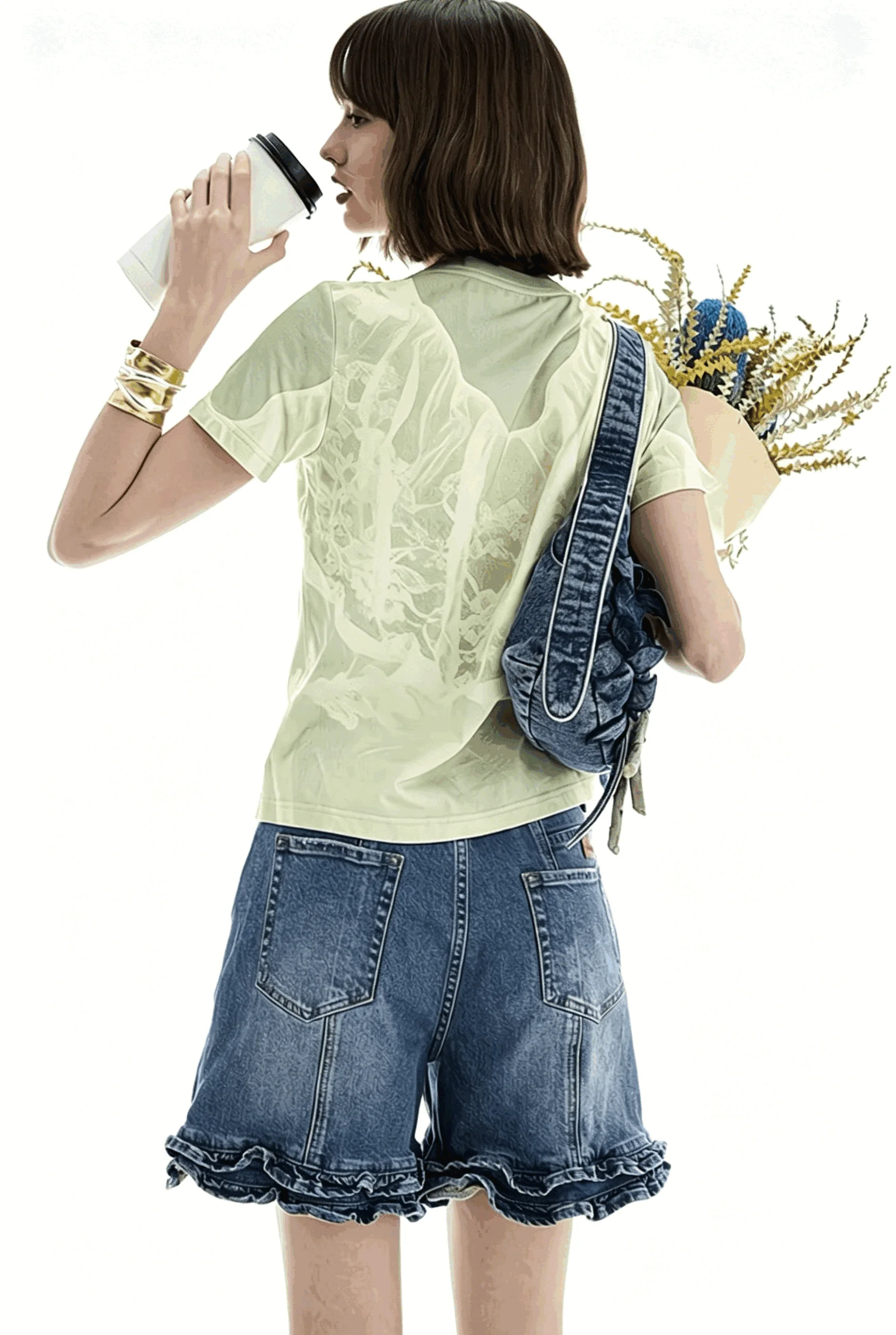 Europäisches, amerikanisches, spanisches Original-T-Shirt für Damen, kurzärmelig, Rundhalsausschnitt, bedruckte Spitze, 26 neue Oberteile – Detail 1