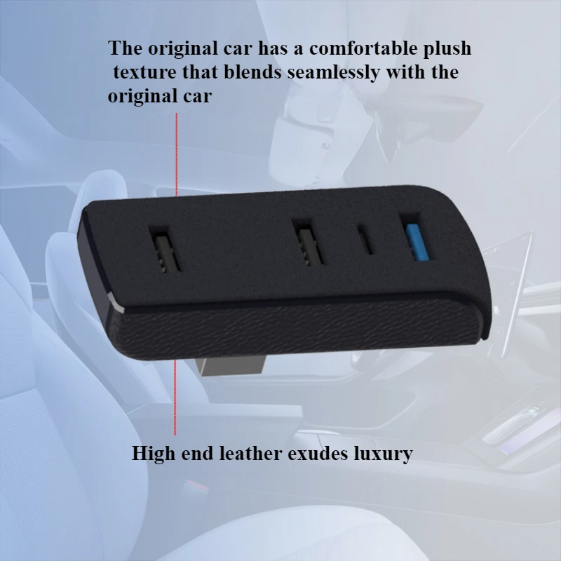 Docking Station For Tesla Model 3 Y Glove Box USB Hub Expansion Dock Fast Charging Spiliter Upgrade Data Transfer Adapter