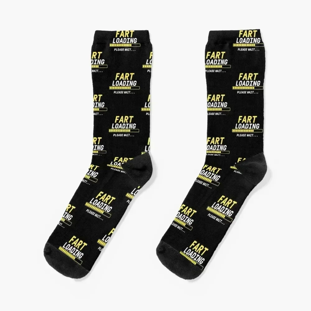 

Funny farting saying -Fart now loading please wait-i love to fart sarcastic dad saying Socks retro Run Ladies Socks Men's