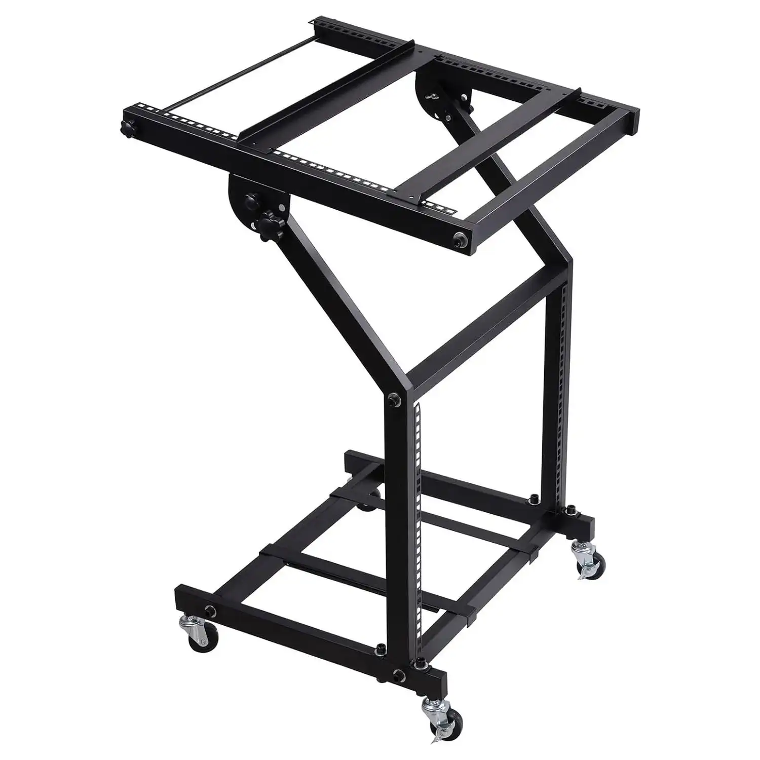 

5 Core DJ Mixer Stand 9U Adjustable Rack Mount Rolling Stage Cart Pro Audio Studio Equipment w Wheel RACK STAND 9U