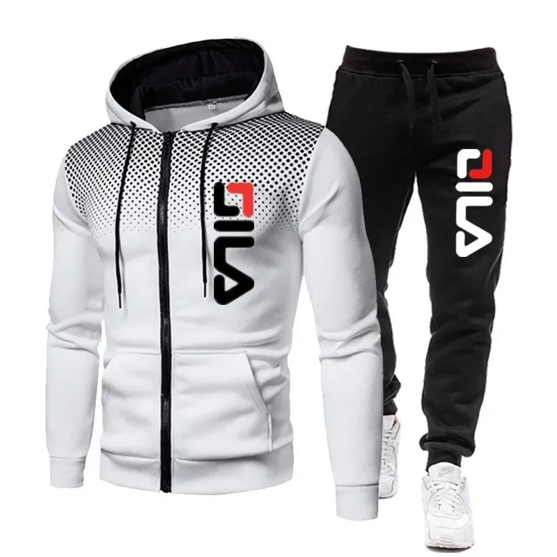 

Men's sportswear Two Piece Set Warm Jackets and Pants Zipper Coats Suits Outdoor Hoodies Sports Suits Jogging Suits