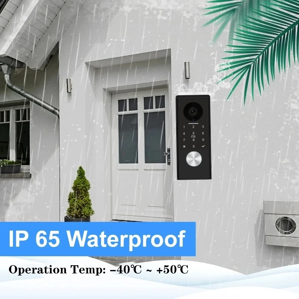 2 Wires Tuya Wifi Video Intercom Video Door Phone Smart Home 1080P 7'' Color Touch Screen Camera Doorbell Door Security System