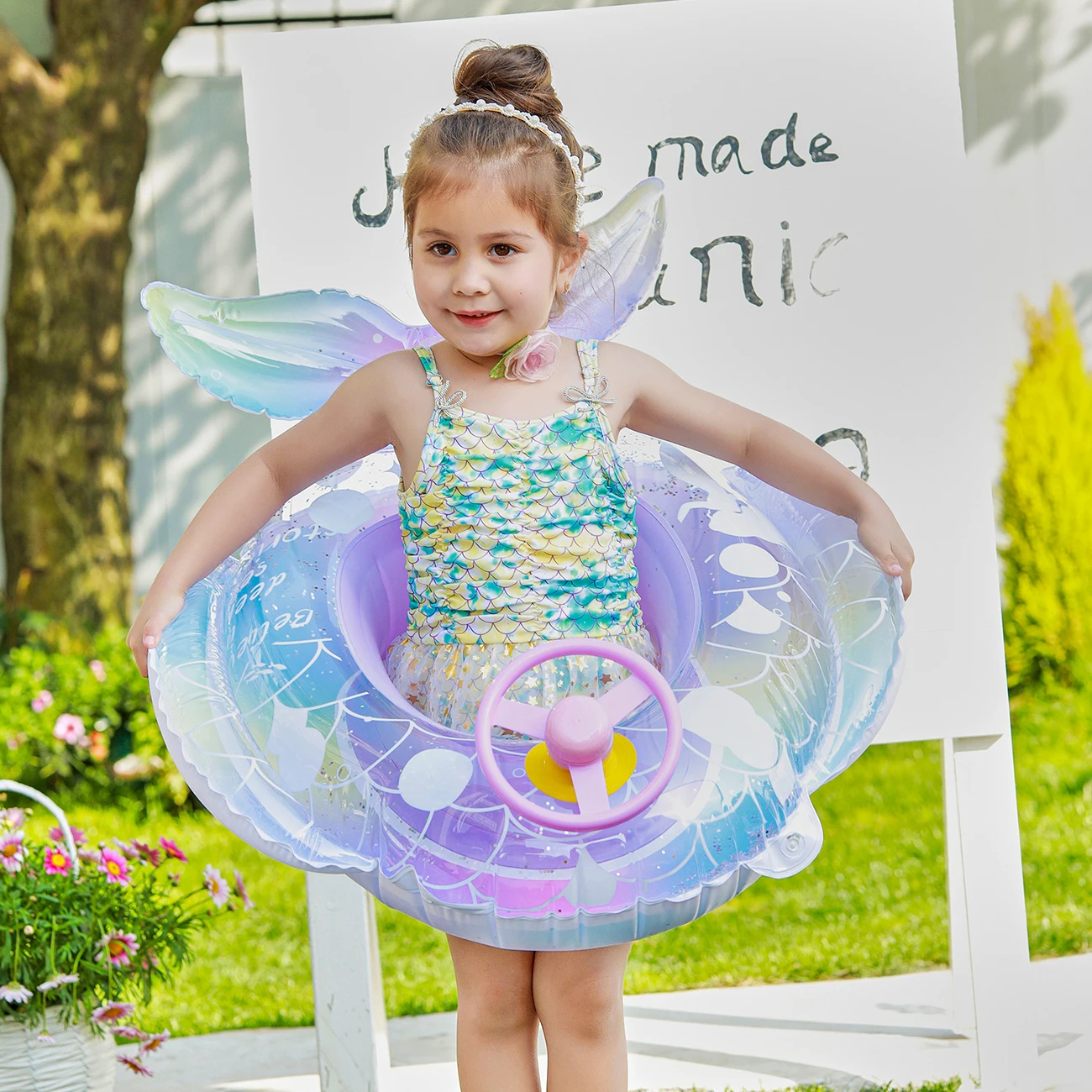 1PC Toddler Pool Floats Age 1-5 Little Mermaid Toys, Baby Float Toddler Floaties, Swim Float Pool Float