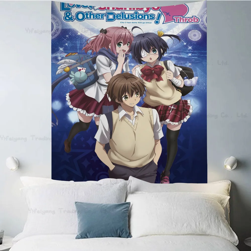 Love, Chunibyo & Other Delusions Wandteppich, Anime-Wandteppich, Hippie-Blumen-Wandteppiche, Wohnheim-Dekoration, Wandbehang, Heimdekoration