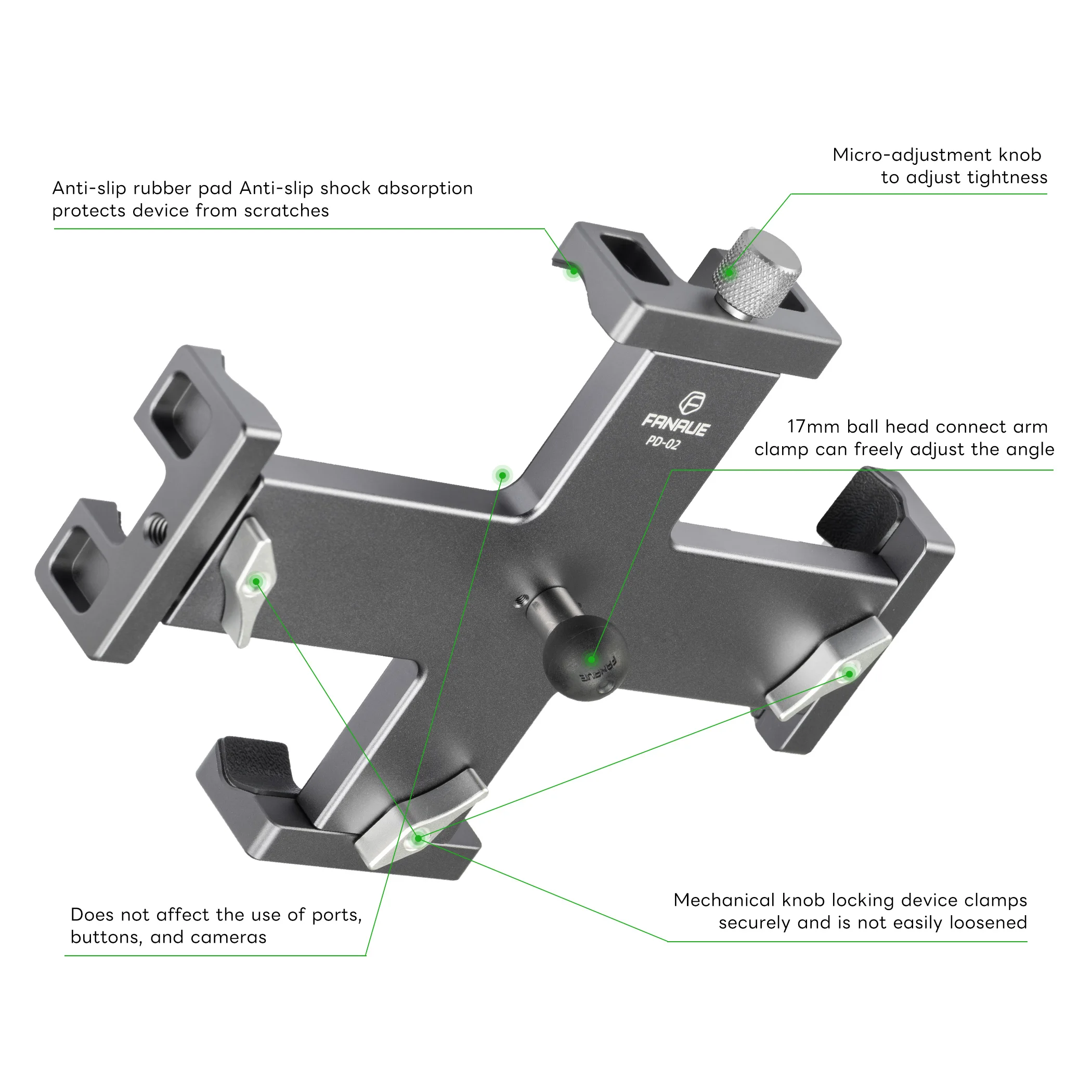 FANAUE Geländewagen-Tablet-Halterung, vorderer Saugnapf, festes IPad, zentrale Steuerung, Navigation, Live-Aufnahme