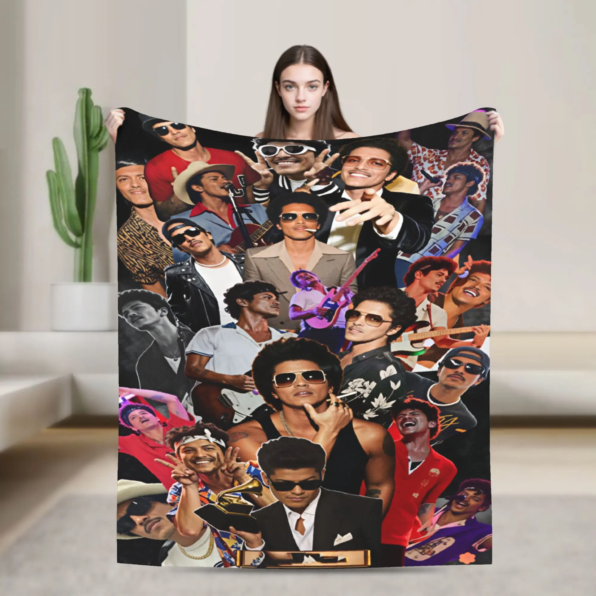 Warm Soft Blanket Picnic 2026 Tour Bruno Mars American Throw Blanket  Flannel Bedspread For Bedroom Print Sofa Bed Cover