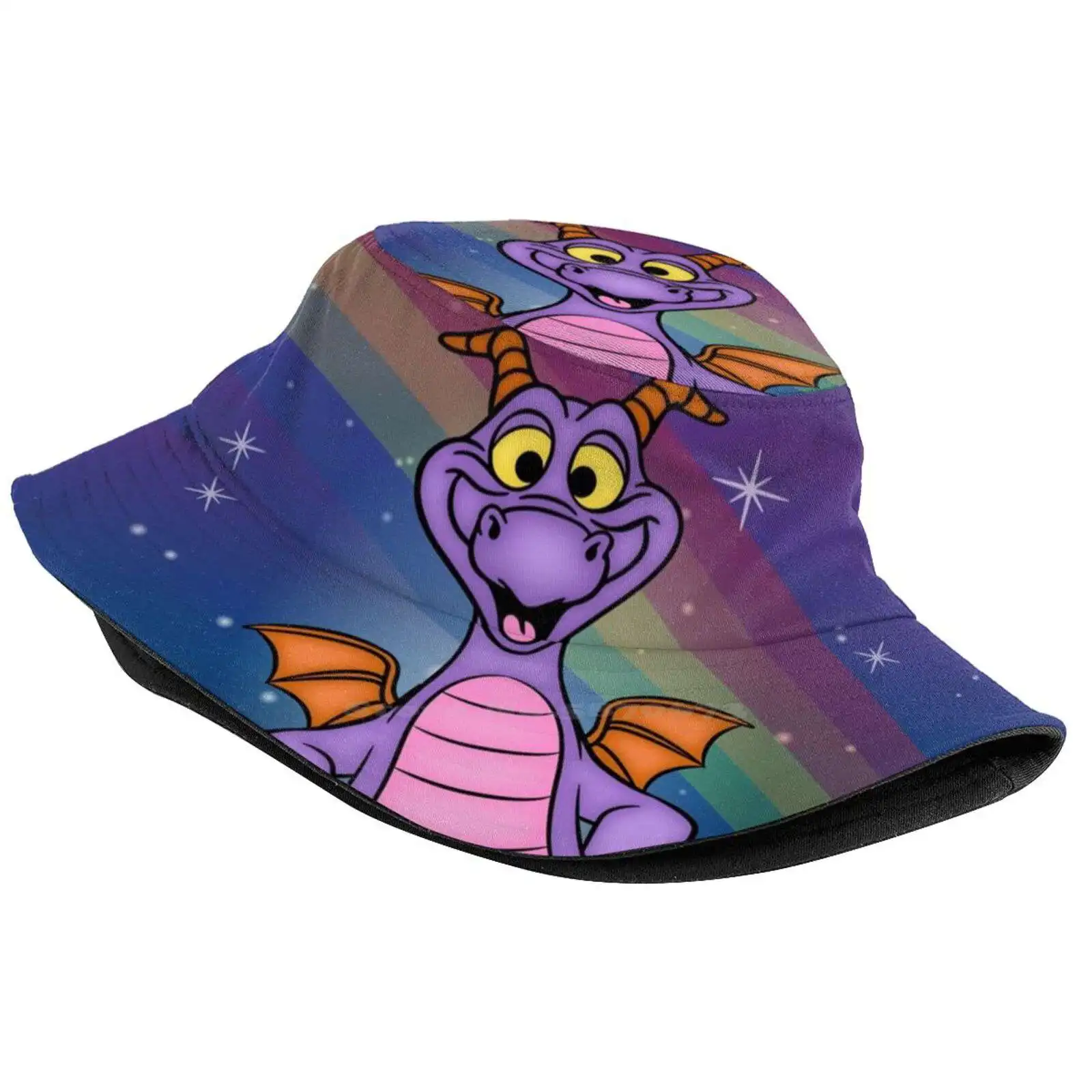 Figment Rainbow Stars Print Bucket Hats Sun Cap Center