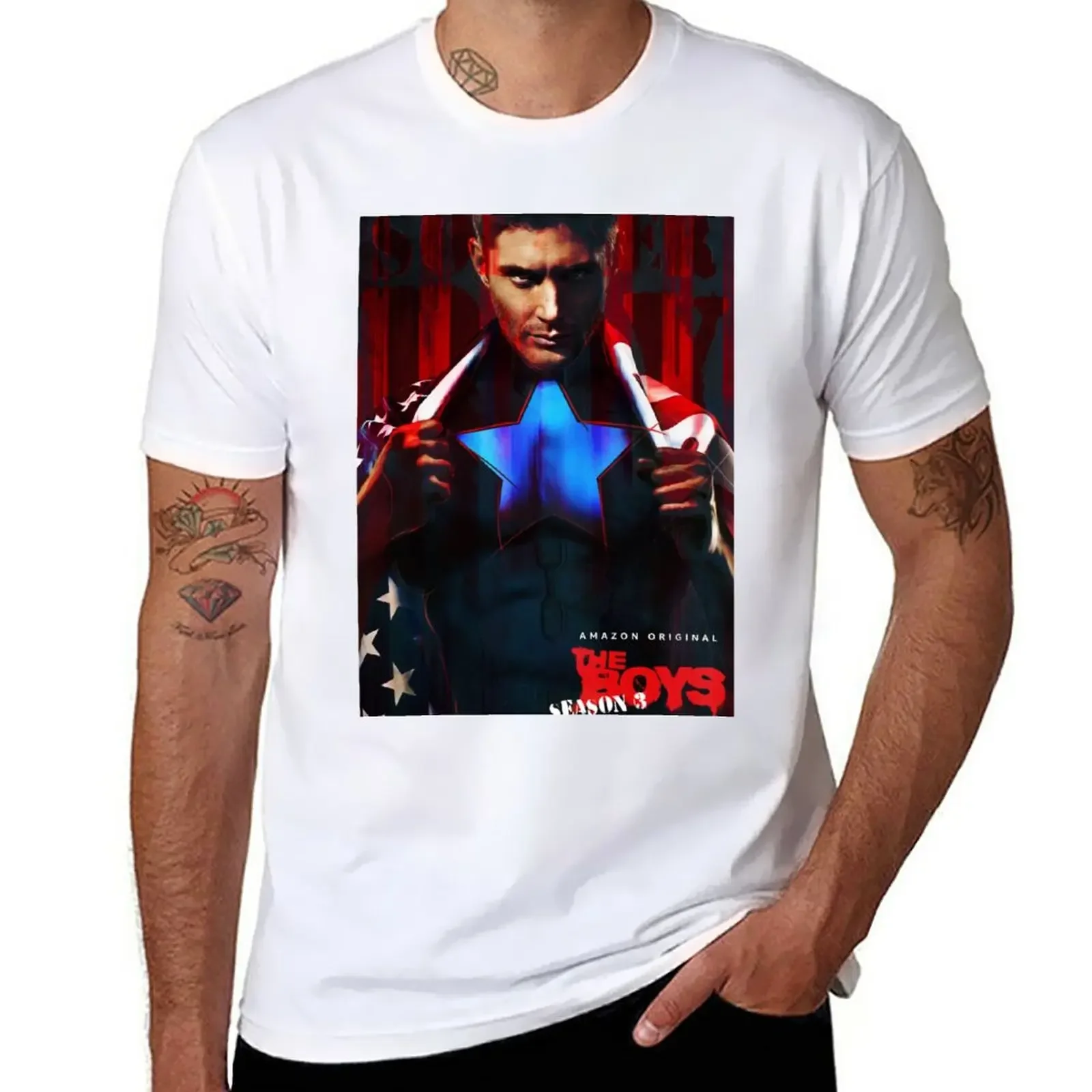 Jensen ackles as soldier boy T-Shirt cute tops funnys plus sizes t shirts for men cotton