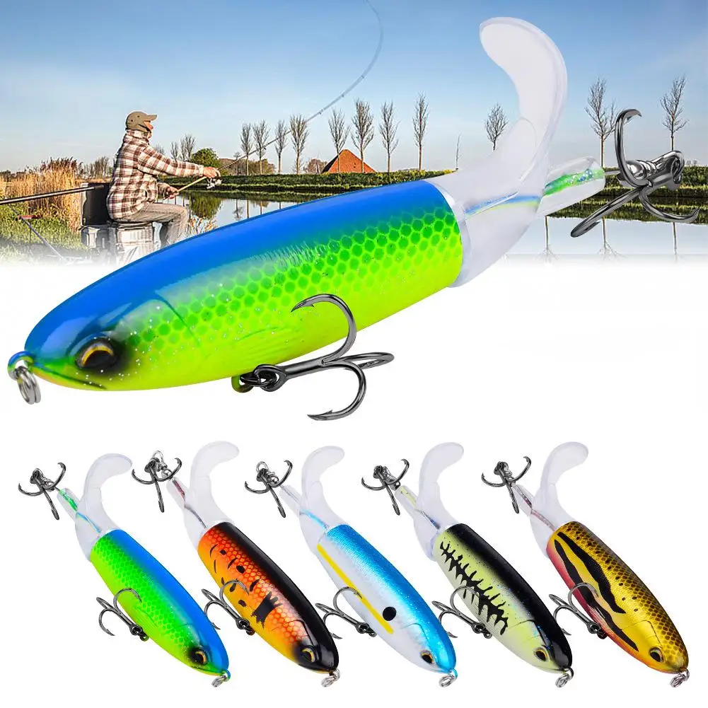 

outdoors 11.5cm 20g Popper Fishing Lure Hard Artificial Bait Topwater with 2 Treble Hooks Carp Fishing Lures