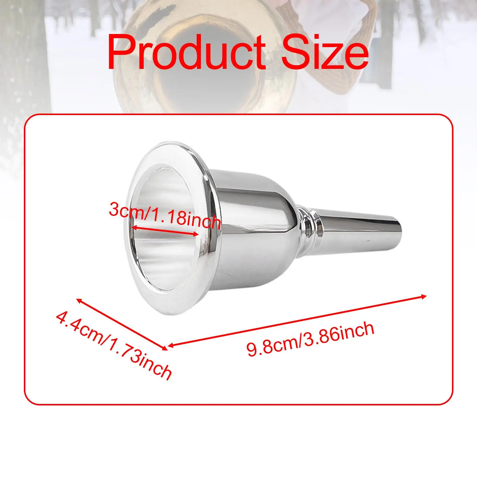 مشغل قطعة الفم توبا ملحقات أدوات قوية للمبتدئين أداء نحاسي مطلي بالفضة قطعة فم نحاسية بديلة #6