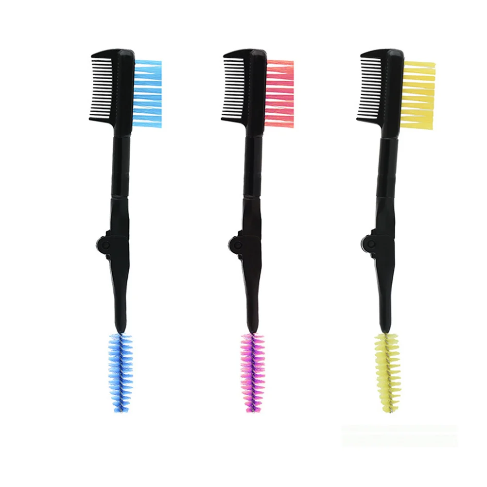 Pennello per mascara a doppia estremità Pennello per sopracciglia Spoolie per capelli angolato leggero Perfetto per strumento di bellezza per trucco con pomata in gel