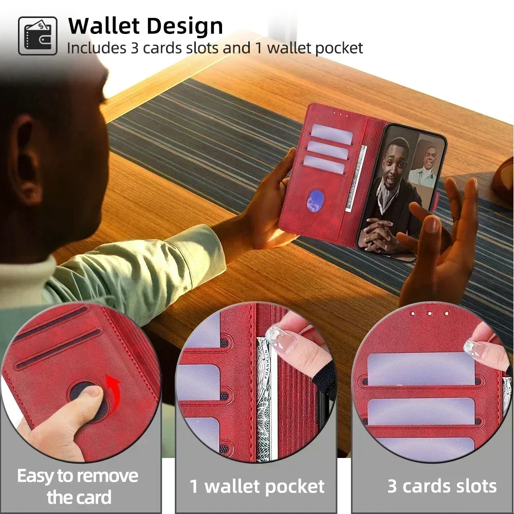 เคสโทรศัพท์มีกระดุมแม่เหล็กสำหรับ Xiaomi poco F5 F2 Pro F4 F3 GT C65 C51 F1มีกระเป๋าเงินเคสฝาพับพร้อมช่องใส่บัตร