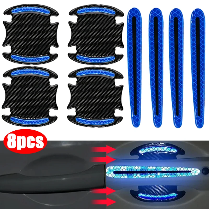 

Car Door Handle Protective Cover Stickers Safety Bumper Sticker Reflective Sticker Auto Exterior Decoration Automotive Parts