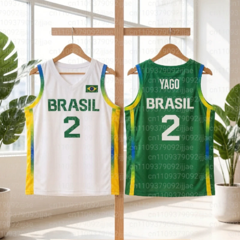 New Summer Parent Child Sports Competition Brazilian National Team Ball Jacket Outdoor Sports Quick Drying Breathable Thin Tank