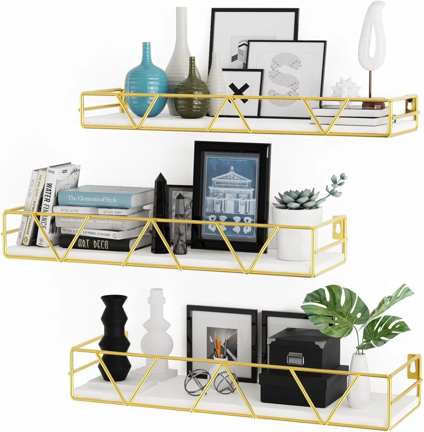 

Floating Shelves Set of 3, Home Wood Wall Shelf, Farmhouse Shelf for Bedroom, Wall Mounted Floating Shelf for Living Ro