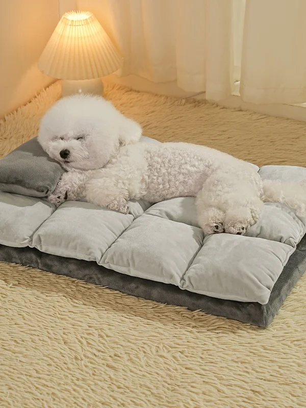 

Теплая лежанка-коврик для собак и кошек: зимняя утепленная подушка, уютный домик-лежанка, комфортное спальное место для питомцев, зоотовары