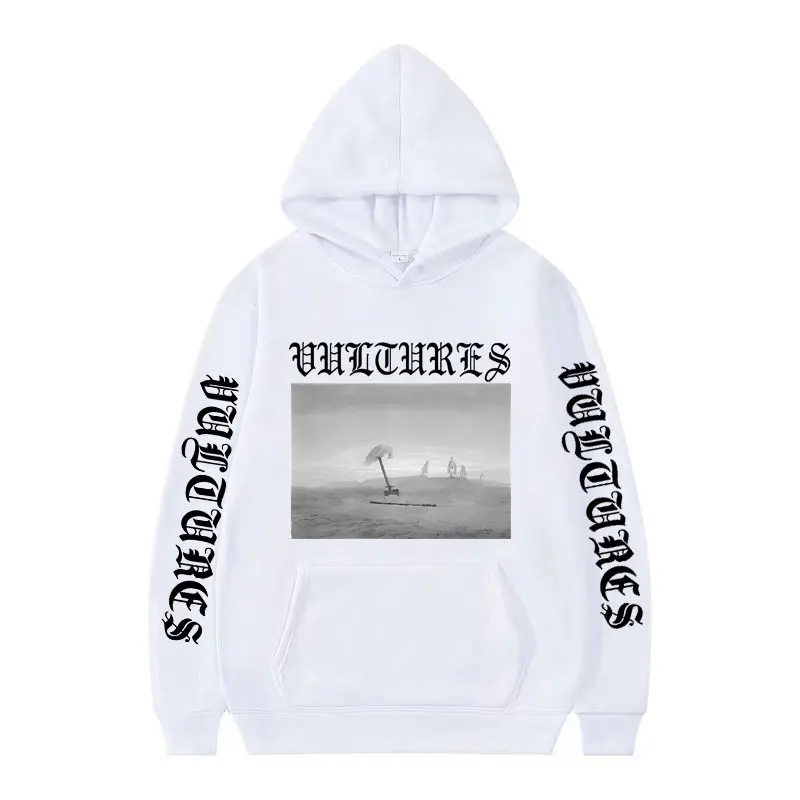 Kanye West Vultures New Song and Album Cover Hoodie Men Women Retro Casual Long Sleeve Sweatshirt Hip Hop Cozy Pullovers Hoodies