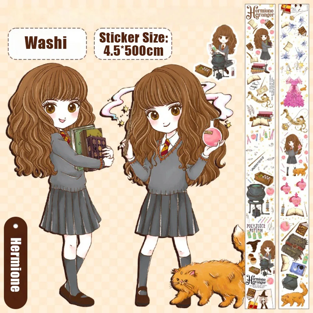 Harry Potter Dekoratives selbstklebendes Washi Tape Ron Hermine Masking Tape DIY Scrapbooking Aufkleber Etikett Japanisches Briefpapier Spielzeug