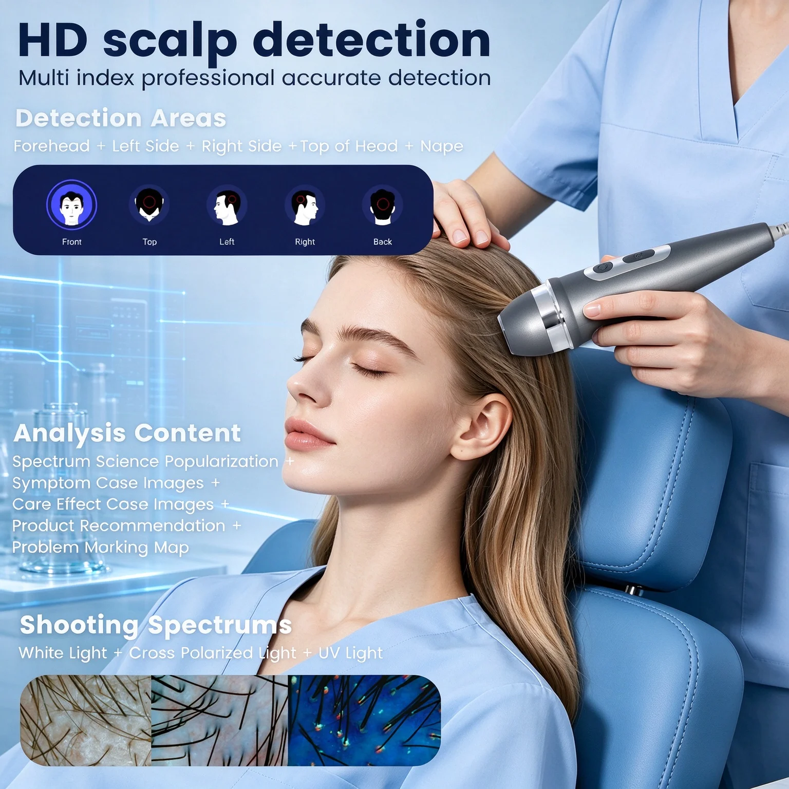 X3 Pro Skin Analyzer Machine 15.6 Inch 3D AI Facial Skin Scanner 8 Light Spectrum Skin Hair Analysis Detector For Beauty Salon B