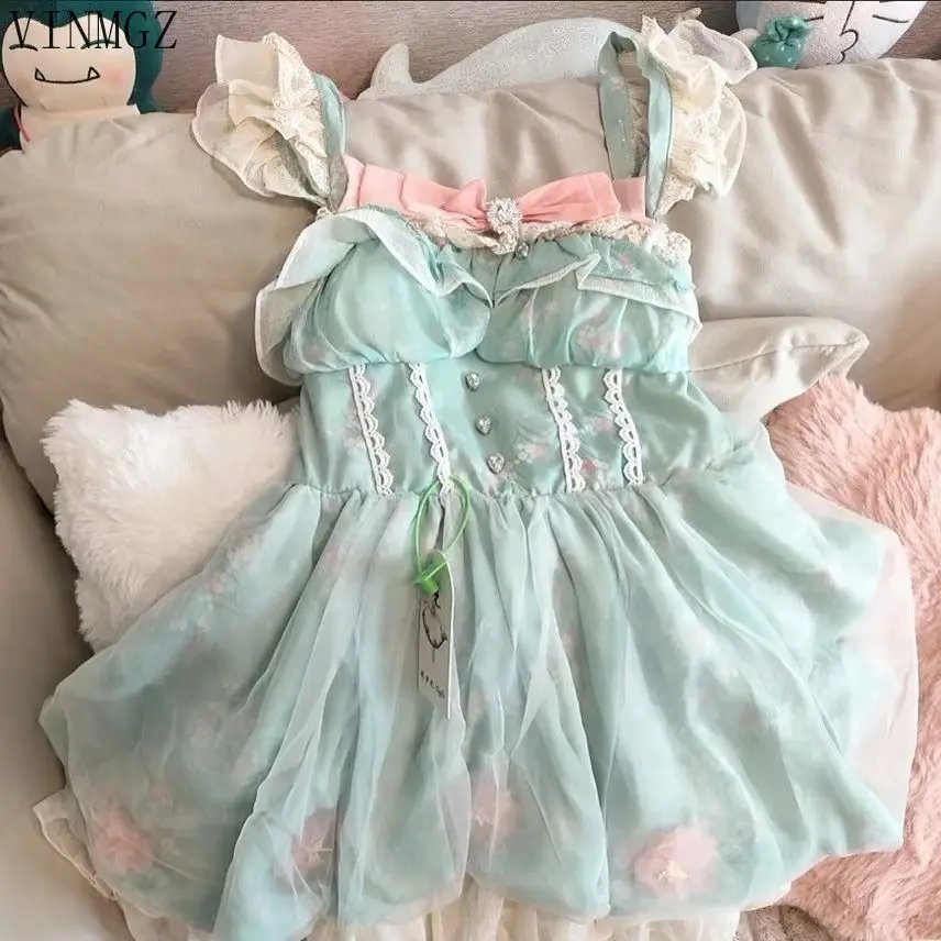 تنورة صيفية جديدة كورية موري حديقة برعم الرياح حلوة ولطيفة الخصر رقيقة منتفخة فستان قصير تنورة نسائية #4