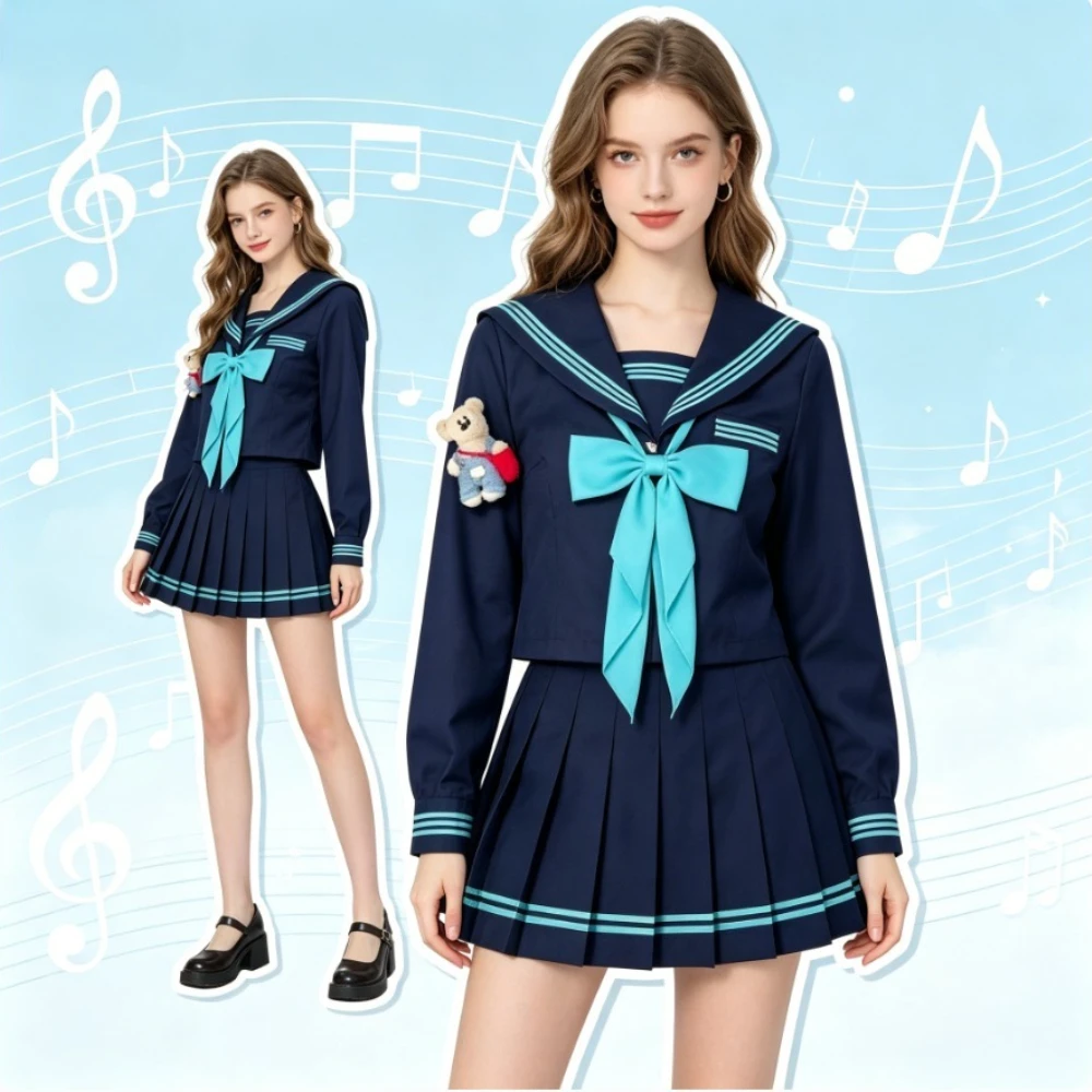 stylish-academy-style-sailor-suitgreen-3-piece-jk-uniform-with-short-long-sleevebasic-school-uniform-for-daily-wear-cosplay