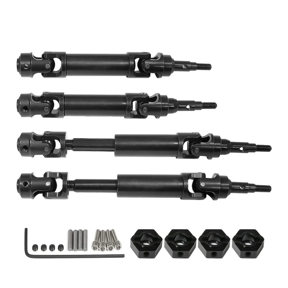 TRXS 1/10 포드 피에스타 ST 랠리 RC 자동차 업그레이드 부품용 스테인레스 스틸 프론트 액슬 샤프트 및 리어 드라이브 샤프트