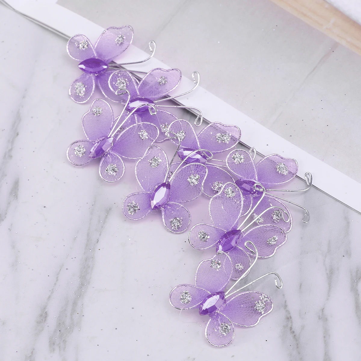 

50pcs Simulation Butterfly Decoration Artificial Wedding Bridal Shower Party DIY Household Lavender Color Premium Material