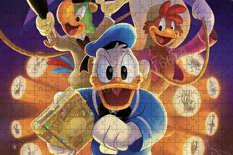 Disney Jigsaw Puzzle Kit Diy Cartoon Art Donald Duck Princess Mickey Mouse Minnie Paper Puzzles 1000 Pieces for Adult Home Decor