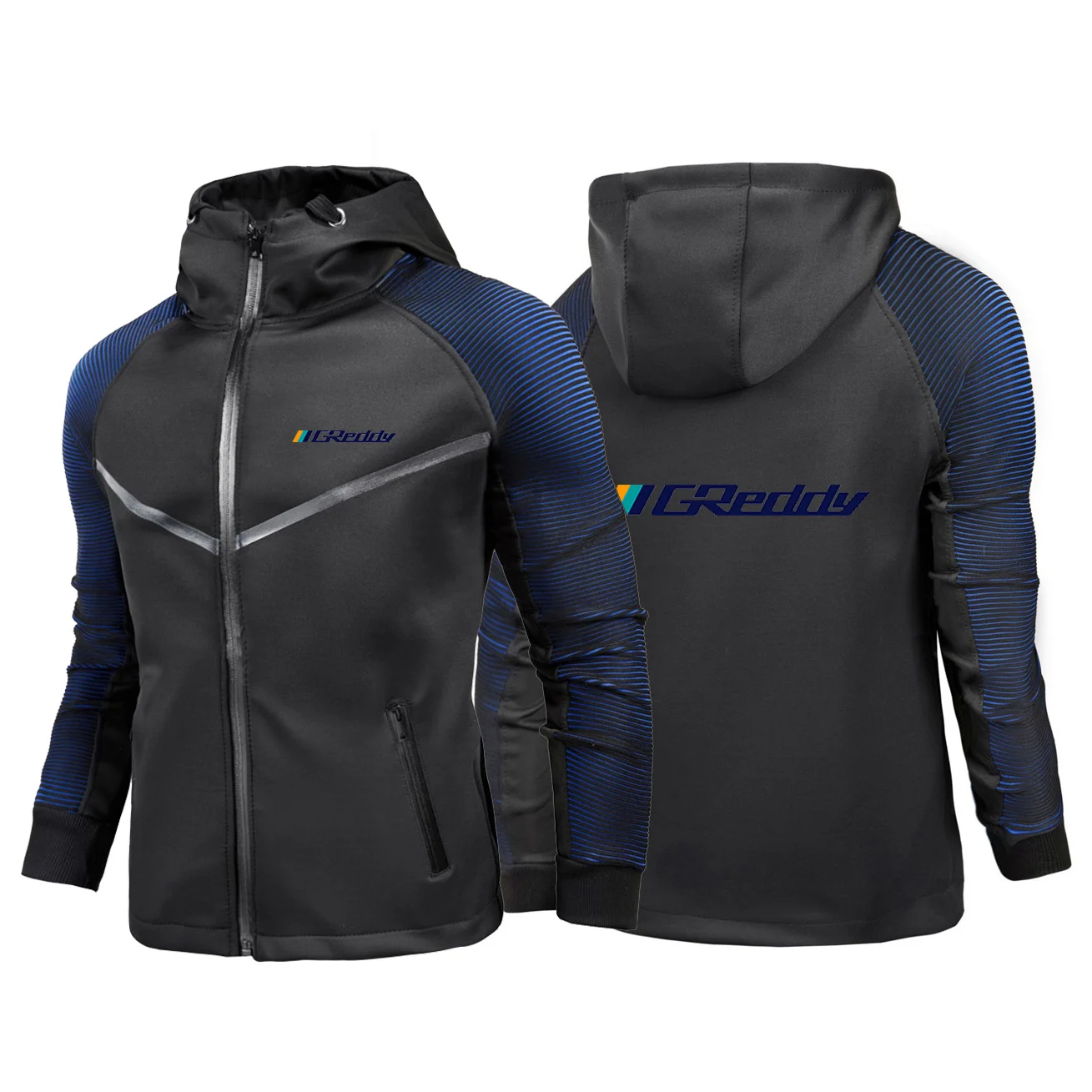 

2025 Spring And Autumn Men's GReddy Turbo Systems Logo Print Racer Jacket Trendy Patchwork Slim Coat Zipper Cotton Hoodies