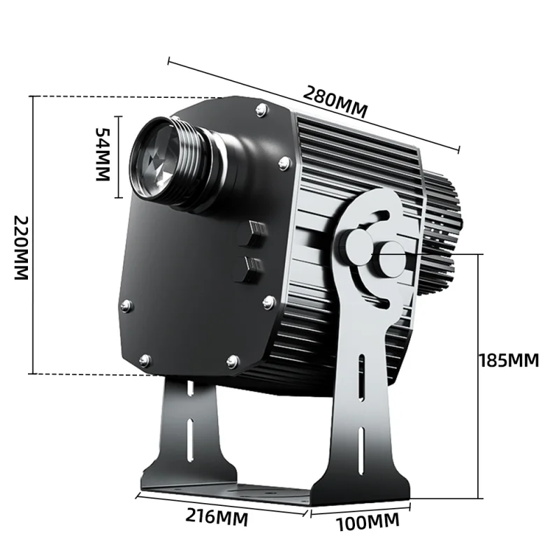

Eight Figure Logos Static Switch Advertising Projector Light Outdoor 100W IP67 Waterproof Ground Custom Gobo Projector