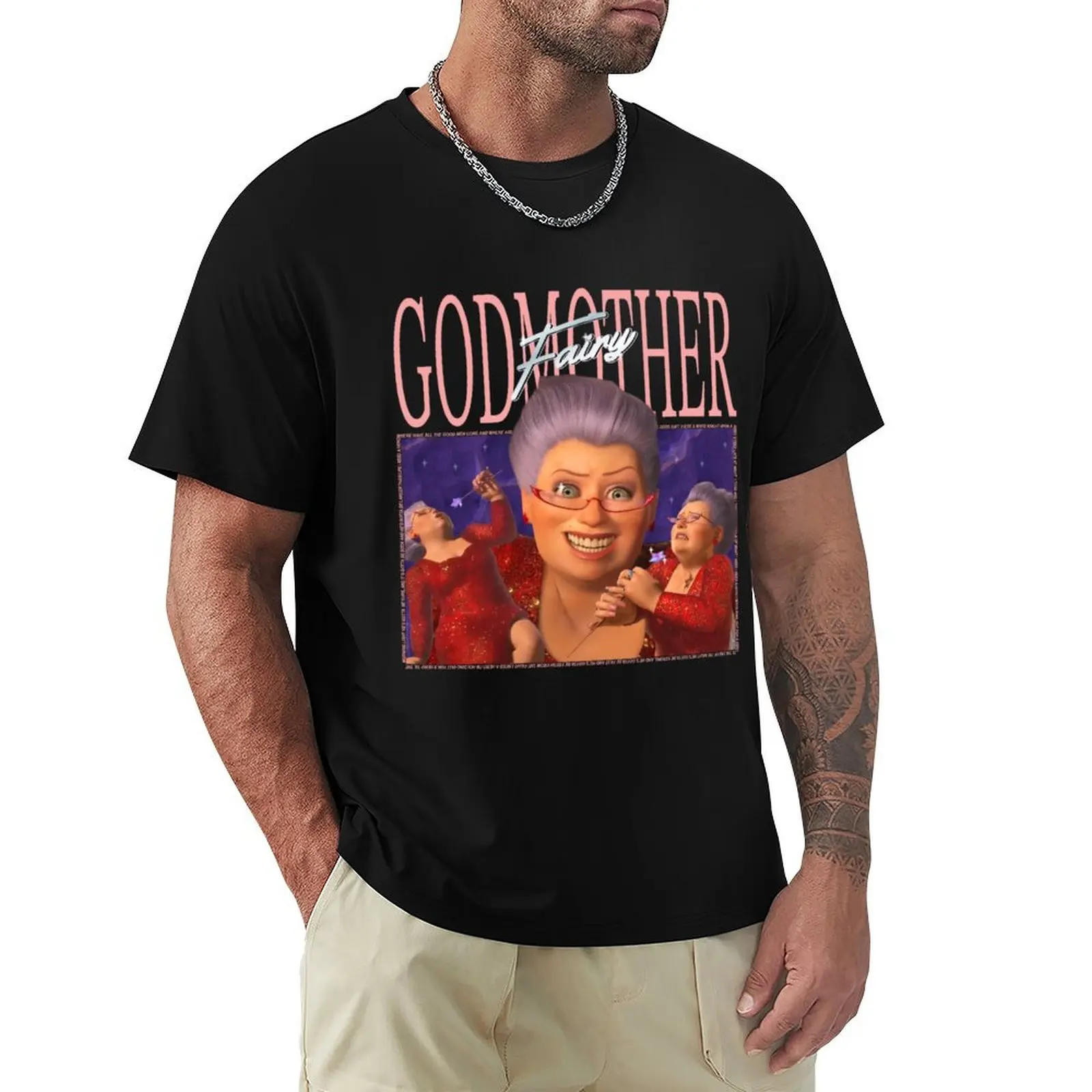

Fairy Godmother Retro Hip Hop T Shirt T-Shirt Minimalist Plain Crew Neck T-Shirt