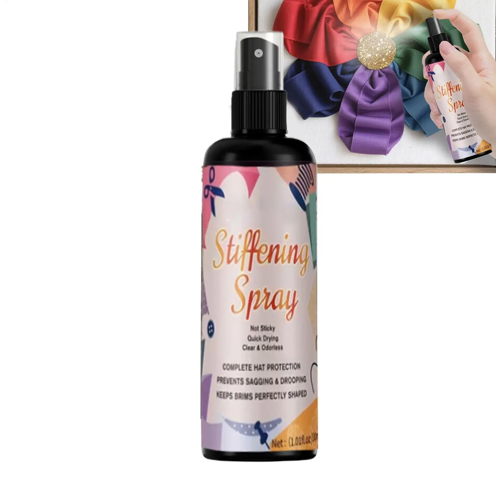 General purpose spray for long-term setting of fabrics Crochet 100ml Straw Hat Stiffener Spray for Lace Wool Felt Crochet Craft
