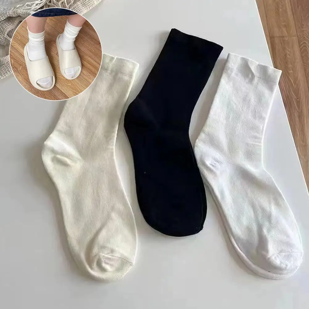 One Pairs Japanese Korean Women Thin Loose Calf Tube Style Socks Solid Socks Fashion Color Nylon College Socks Summer Z2Y6