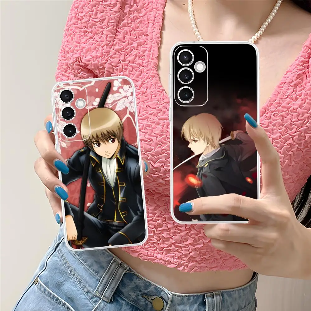 Gintama Okita Sougo Phone Case for Samsung Galaxy S25 S24 S23 S22 S21Plus FE Ultra Soft TPU Clear Shockproof Cover