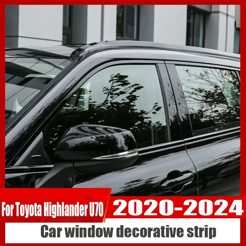 For Toyota Highlander U70 2020 2021 2022 2023 2024 Automobile modification Car window decorative strip