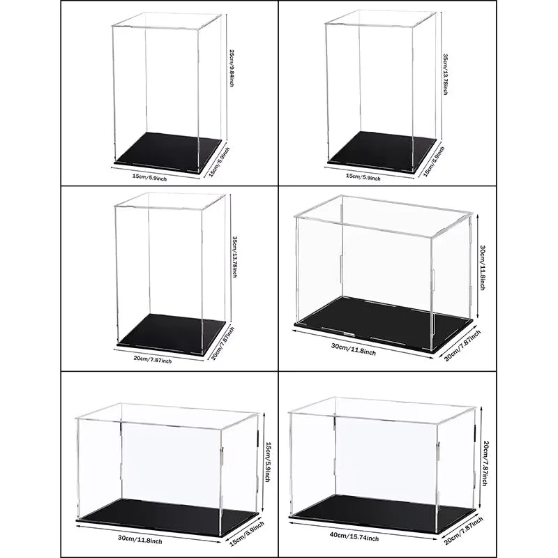 Acrylic Collectibles Display Box Clear Assemble Display Case for Figures Dustproof Storage Organizer for Car,Toy,Doll Showcase