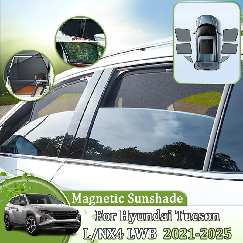 Mesh Sunshade Car Shield For Hyundai Tucson L NX4 LWB 2021-2025 Windshield Curtain Magnetic Sun Visor Sun Protection Accessories