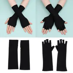 Arm Cool Summer Solid Mittens Half Finger Sleeves Sunscreen Protection Fingerless Long Gloves Women Gloves